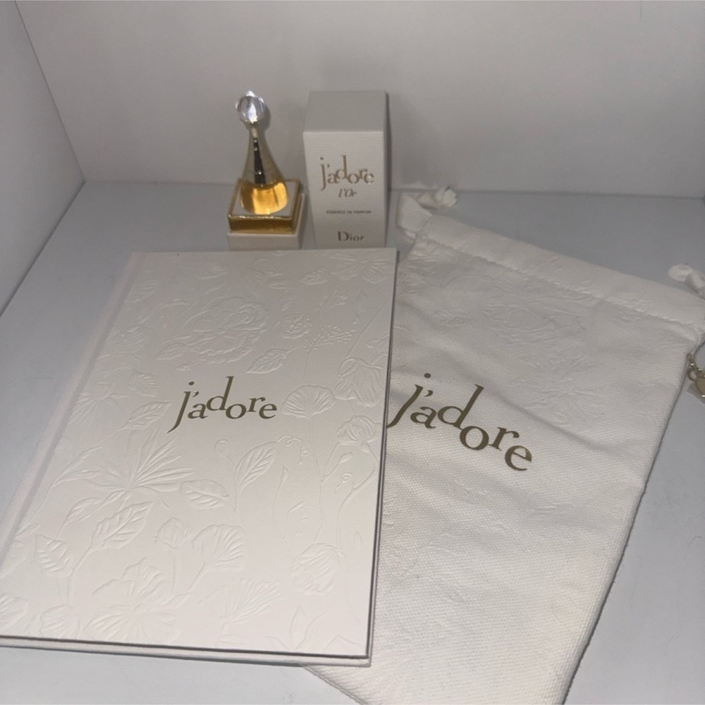 Dior J'adore notebook, bag, and perfume bundle